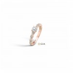 Anel N.35 Ouro Rosa 18K com Diamantes 0,73ct