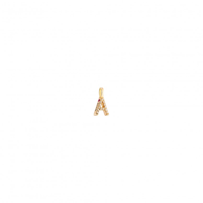 Pendente Ouro 18K - Letter A