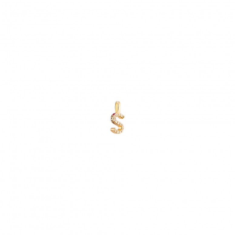 Pendente Ouro 18K - Letter S