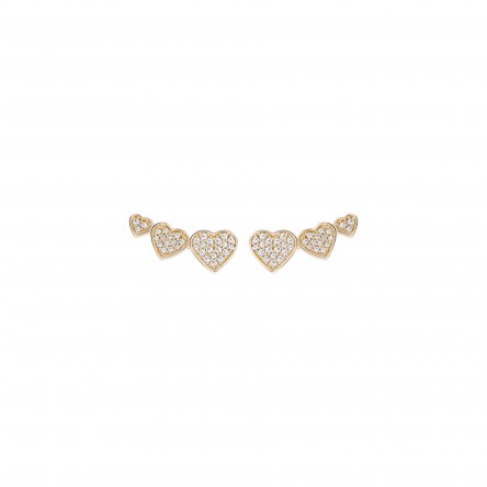 Pendientes 3 Hearts Gold Earrings