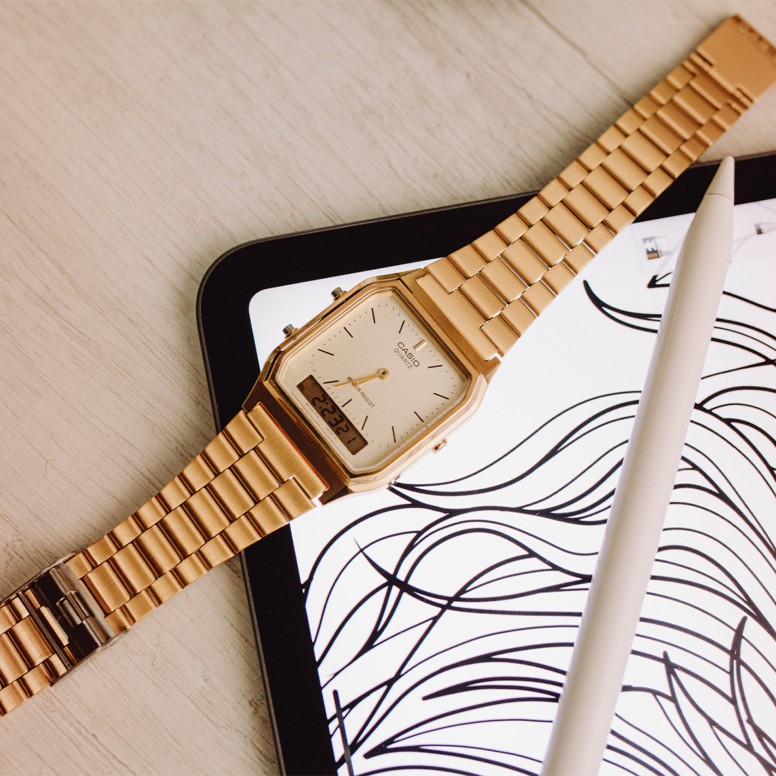 Rel�gio Vintage Edgy Dourado