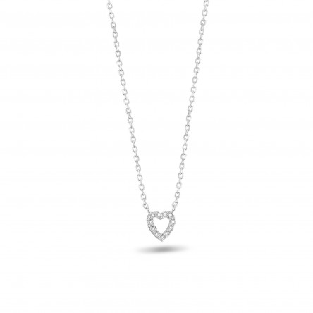 Colar Heart White Ouro 18K Diamantes 0,055ct
