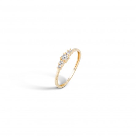 Anel Gold Heart Elements Ouro 18K White Topaz