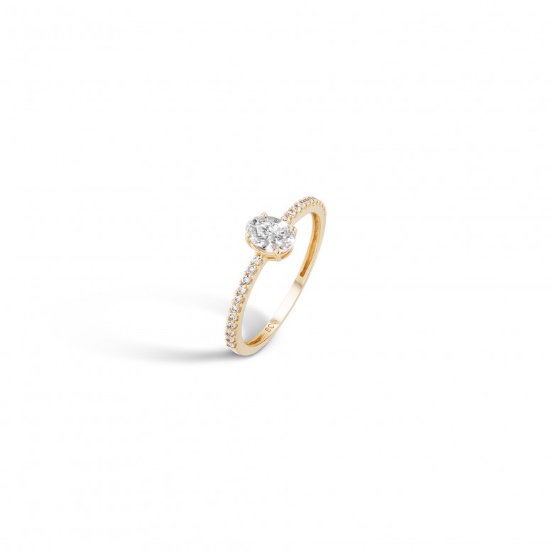 Anillo Oval I Oro 18K Topacios