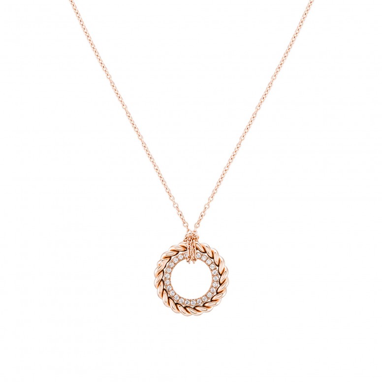 Rosen Circle Rose Gold Necklace