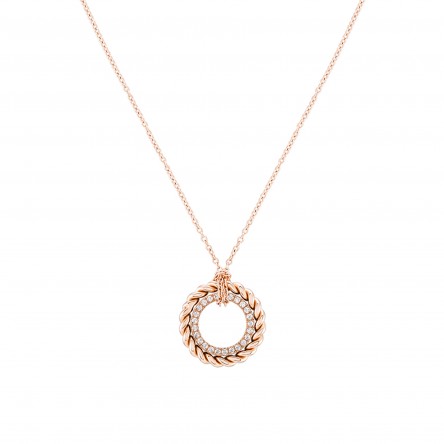 Rosen Circle Rose Gold Necklace