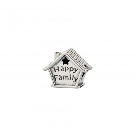 Happy Family House Silver Bead