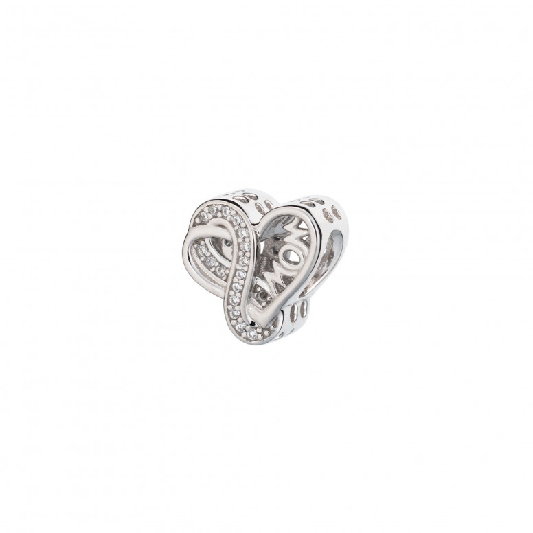 Lovely Mom Stones Silver Charm