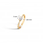 Ring N.22 18K Gold Topaz and Diamonds 0,09ct