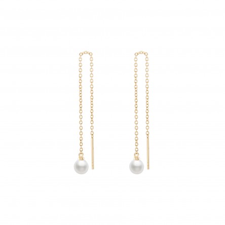 Pendientes Pearls Chain Gold