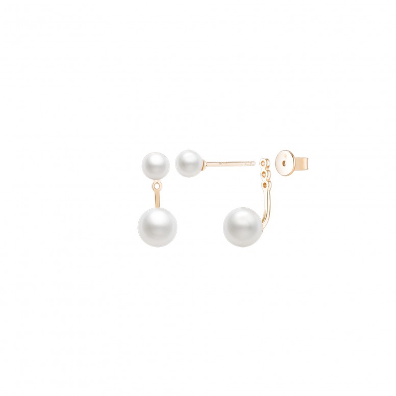 Brincos Double Pearls Gold