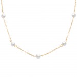 Collar 3 Pearls In Line Gold