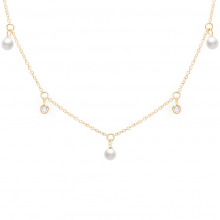 Collar Multiple Pearls Gold