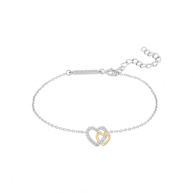 Classy Two Hearts Gold Bracelet