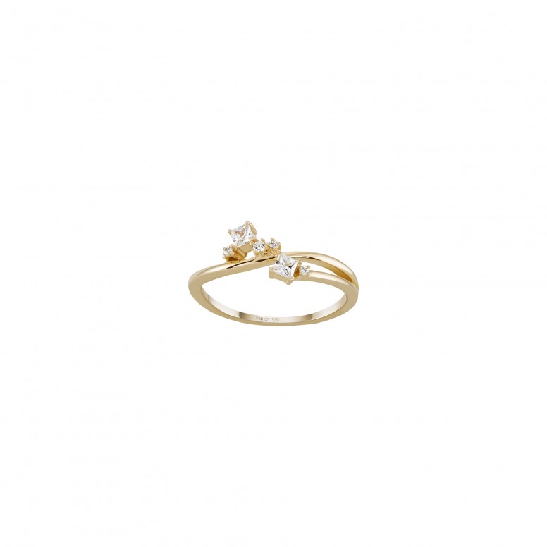 Anel Classy Multiple Solitaire Gold