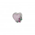 Rose Heart Silver Charm