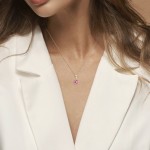 Collar Oro 18K Turmalina Rosa y Diamantes 0,056ct