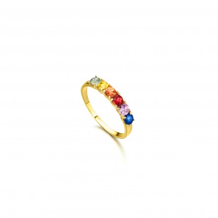 Rainbow Ring 18K Gold with Sapphire 0,18ct