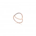 Anel Maxi Circle Ouro Rosa 18K Diamante 0,070ct