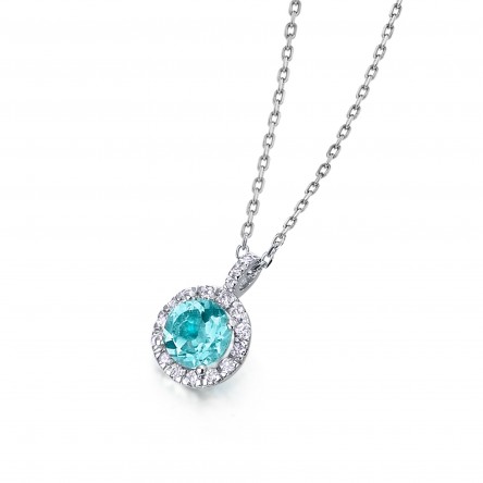 Ocean Necklace 18K White Gold Topaz and Diamond 0,096ct