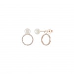 Pendientes Rose Gold Circle With Pearls