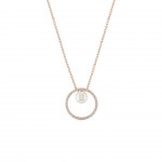 Colar Rose Gold Circle With Pearls