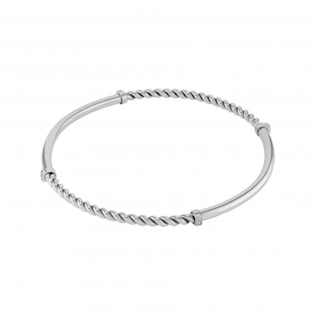 Silvery Circle Silver Bracelet