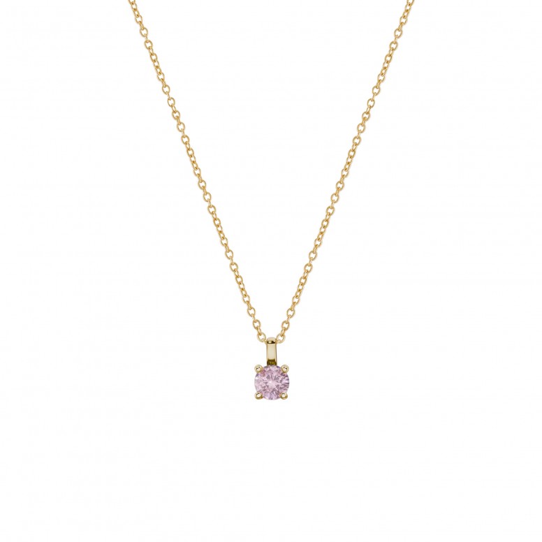 Collar Pink Solitaire Gold