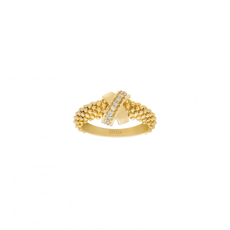 Anillo Trionfo Crossed Element Gold