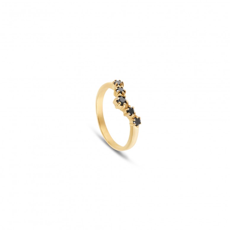 Contrast Gold Ring