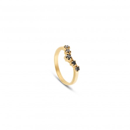 Contrast Gold Ring