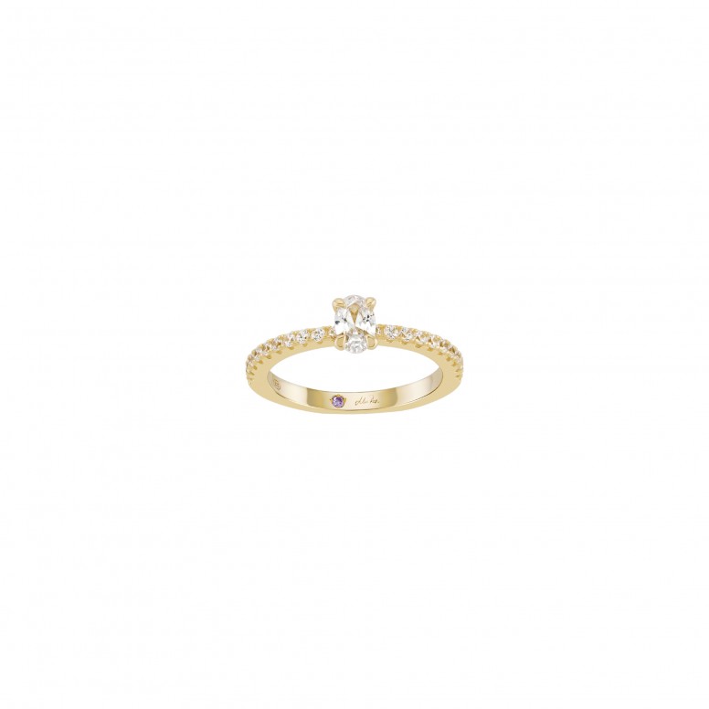 Mia Rose Oval Solitaire Gold Ring