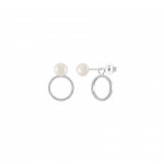 Pendientes Rose Gold Circle With Pearls