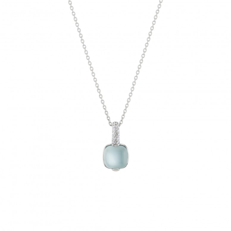 Happy Me Blue & White Zirconia Necklace