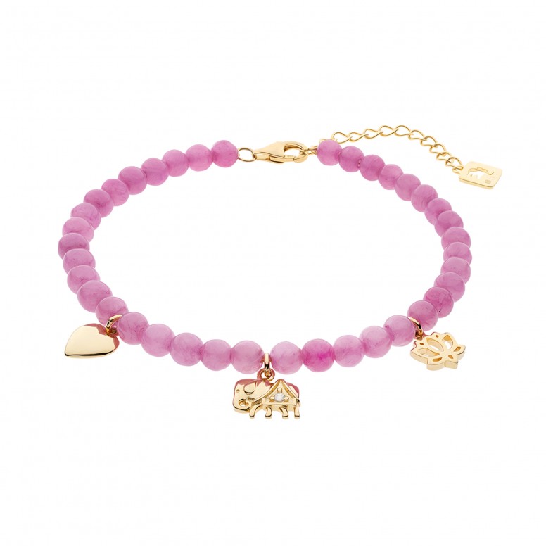 Lucky Colors Lilac & 3 Charms Bracelet