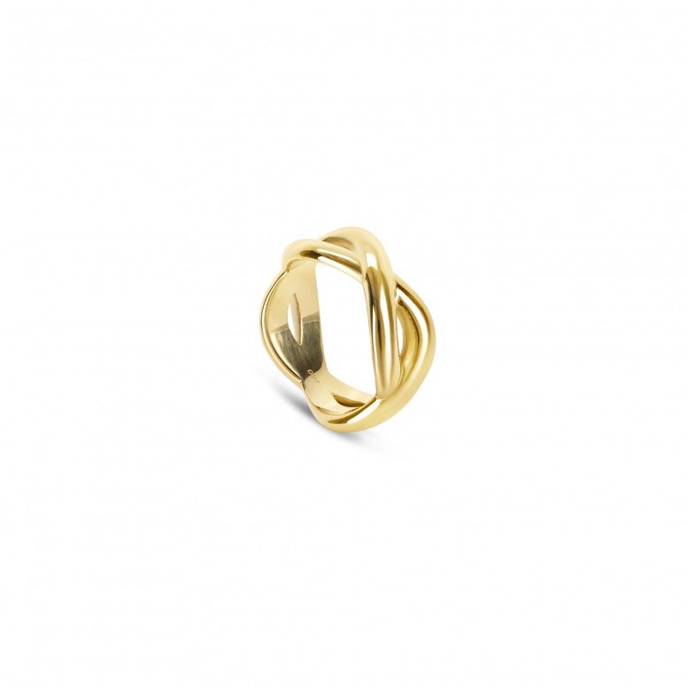 Infinity Crossed Gold Ring