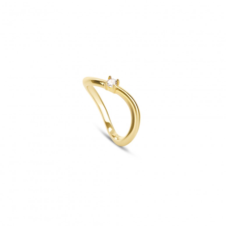 Anel Infinity Solitaire Gold