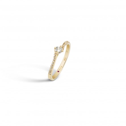 Ring N61 18K Yellow Gold with Diamonds 0.238ct