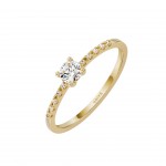 Anel Round Solitaire Ouro 14K