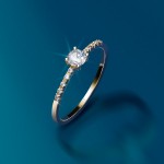 Anel Round Solitaire Ouro 14K