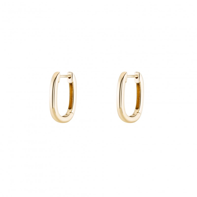 Oval Plain Hoops 14K Gold