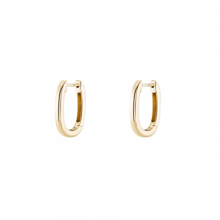 Oval Plain Hoops 14K Gold