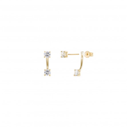 Pendientes Double Solitaire Oro 14K