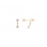 Double Solitaire Earrings 14K Gold