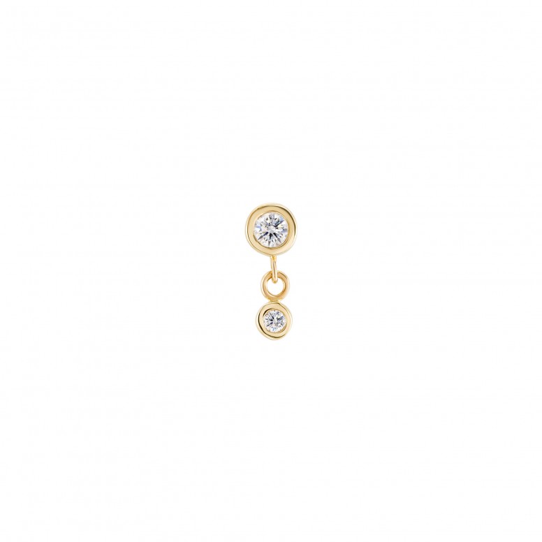 Articulated Solitaire Single Earring 14K Gold