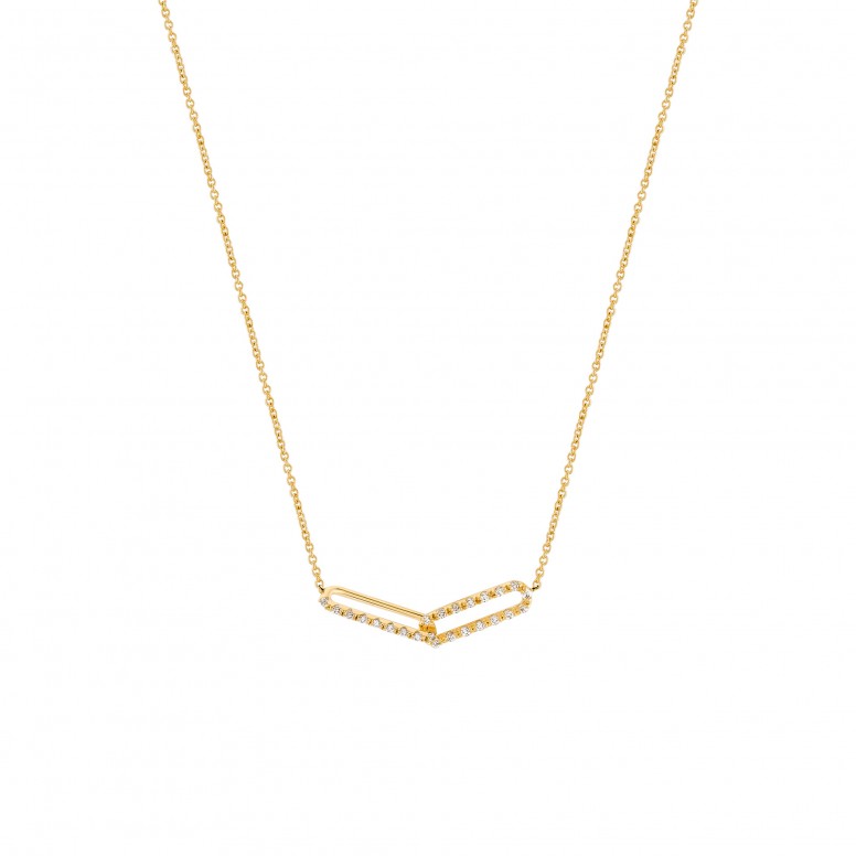 Colar Interlaced Links Ouro 14K