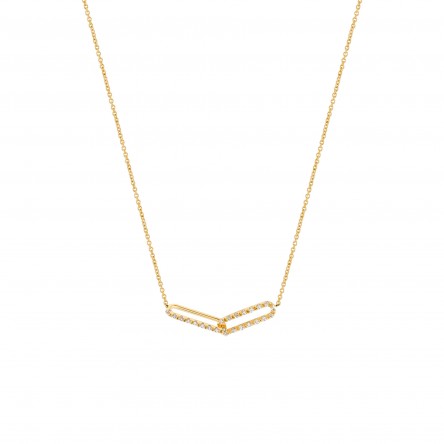 Colar Interlaced Links Ouro 14K