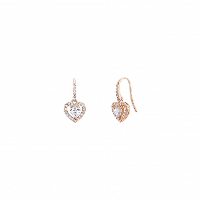 Love In Rose Zirconia Heart Earrings