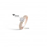 Anillo N.43 Oro Rosa 18K con Diamantes 0,70ct