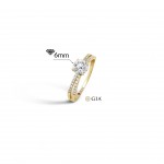 Anel N.62 Ouro 18K Diamantes 0,97ct